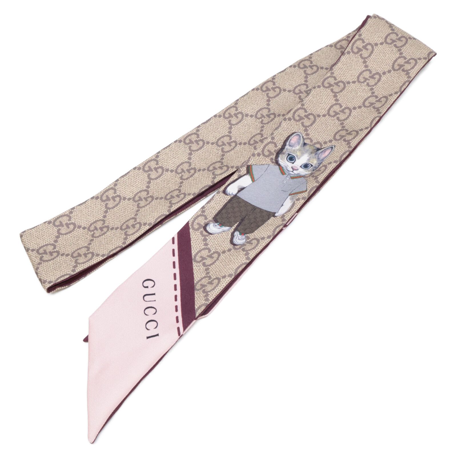 GUCCI グッチ 正規 848291 3 G 001 6172 日本 ヒグチユウコ シルク ネックボウ 5 2 X 120 cm