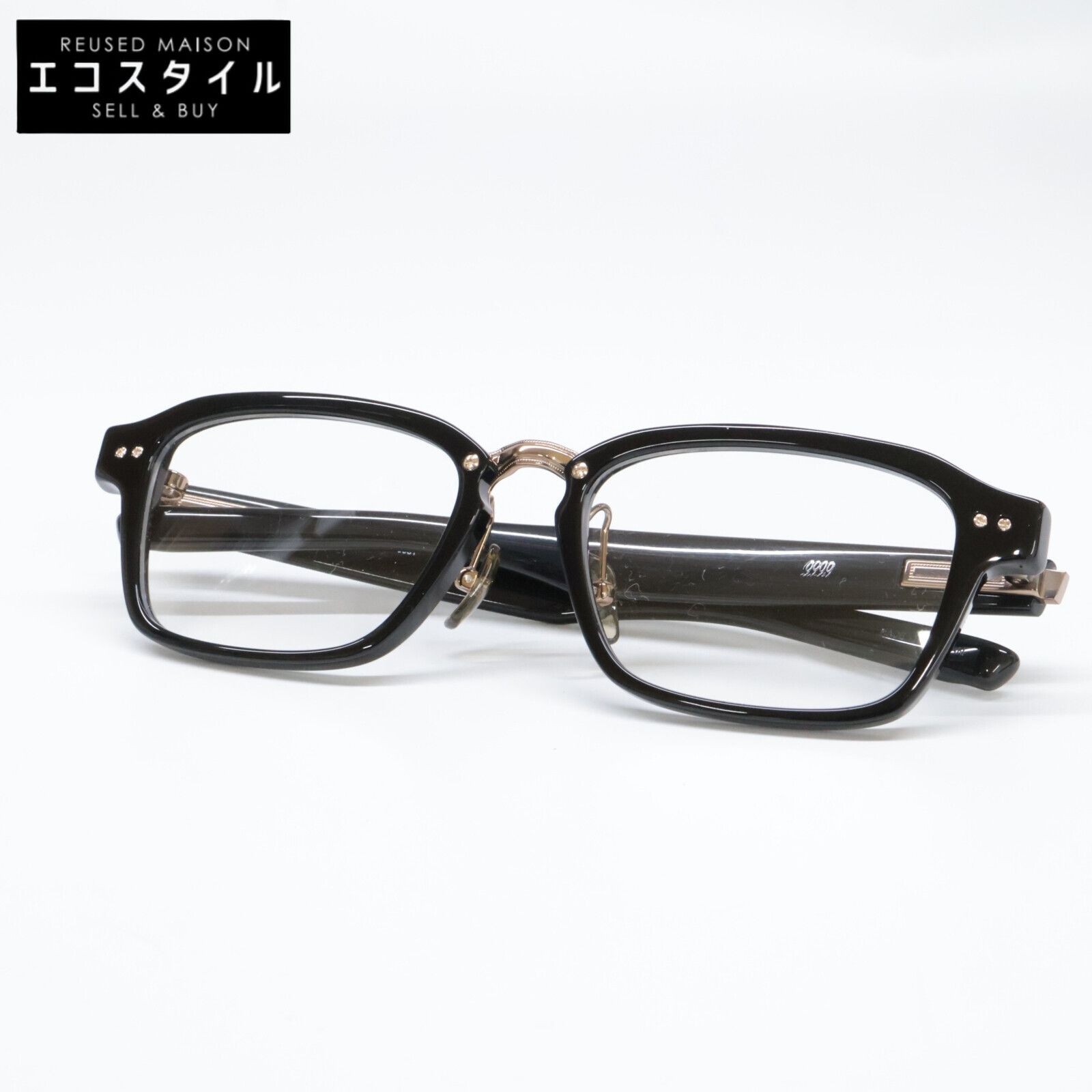 999.9 フォーナインズ M-152 9901 スクエアシェイプ メガネフレーム 53 18 140