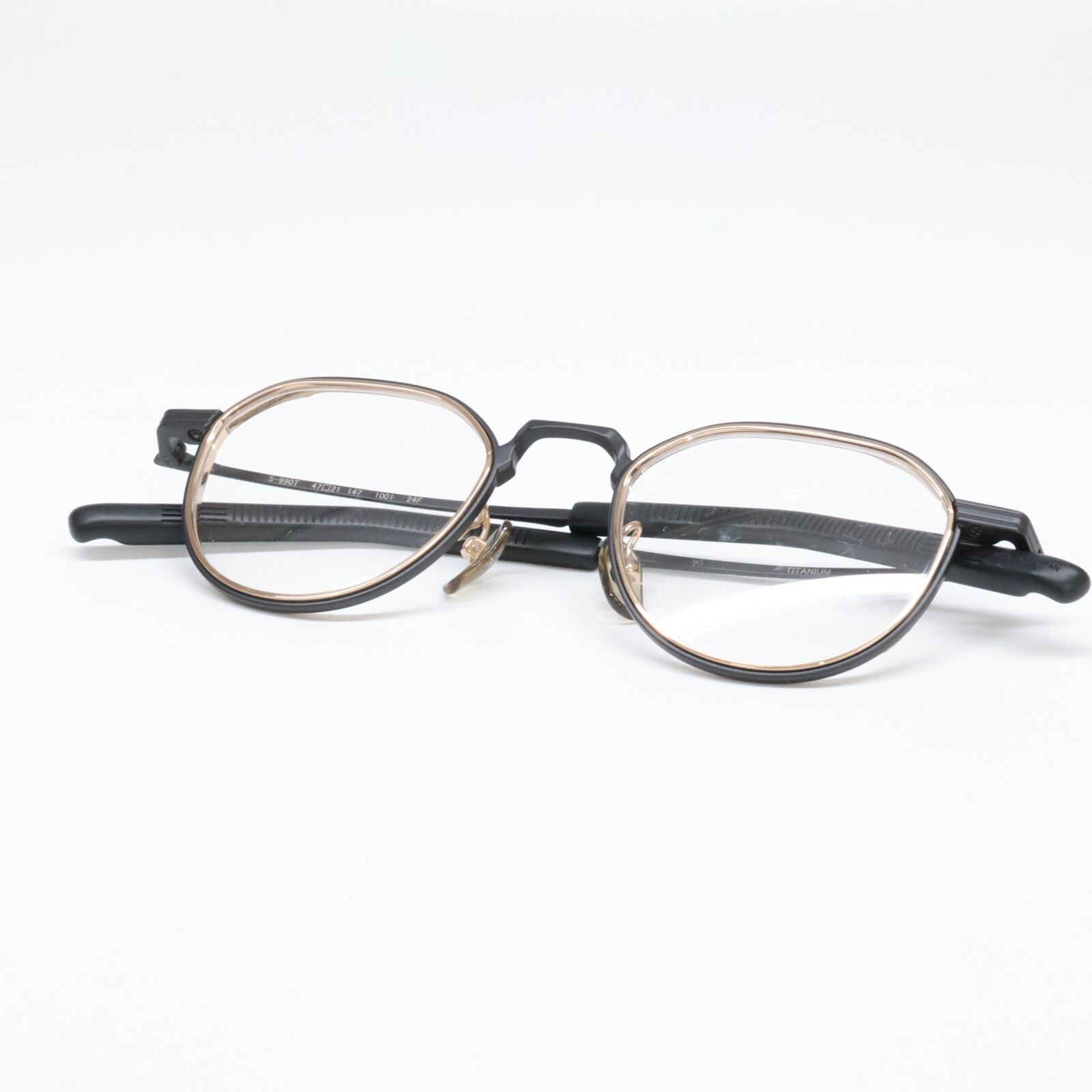 999.9 フォーナインズ S-990 T 1001 ダブルリム クラウンパント メガネフレーム 47 21 147