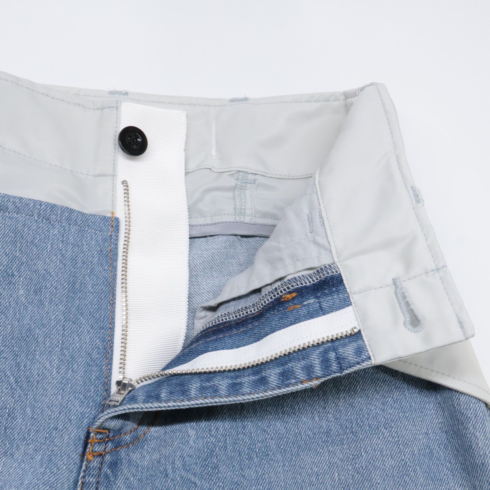  sacai サカイ 25 AW 25-07965 ﾗｲﾄﾌﾞﾙｰ×ﾗｲﾄｸﾞﾚｰ ﾅｲﾛﾝﾄﾞｯｷﾝｸﾞ ﾃﾞﾆﾑﾊﾟﾝﾂ Denim Pants O その他 パンツ