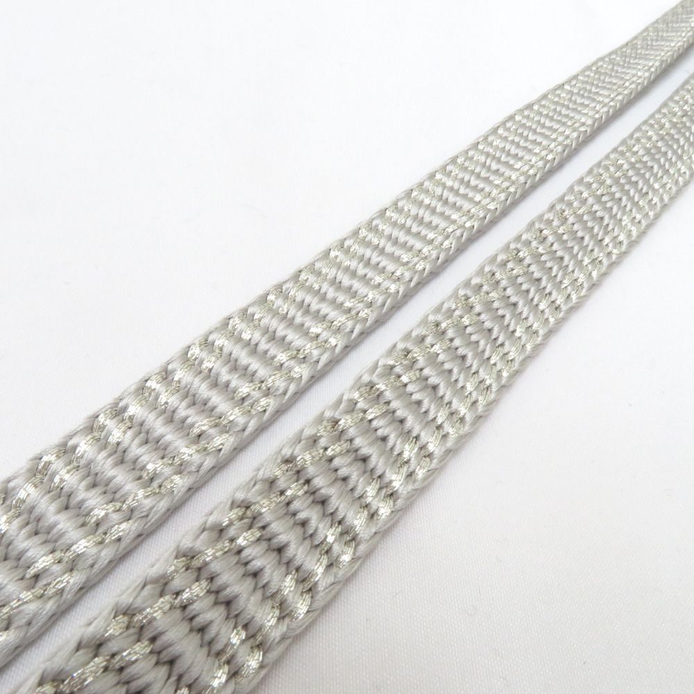  帯締め 平組 絹 グレー×シルバー 京都 翠嵐工房 帯〆 正絹 Mサイズ フォーマル 和装小物 レディース 長さ170 cm 帯締め 帯留め 帯飾り