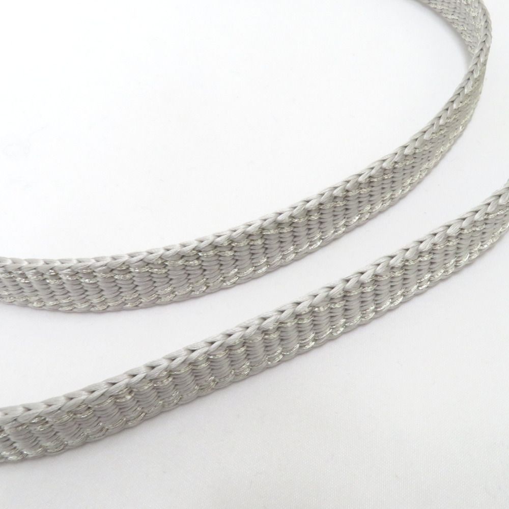 帯締め 平組 絹 グレー×シルバー 京都 翠嵐工房 帯〆 正絹 Mサイズ フォーマル 和装小物 レディース 長さ170 cm