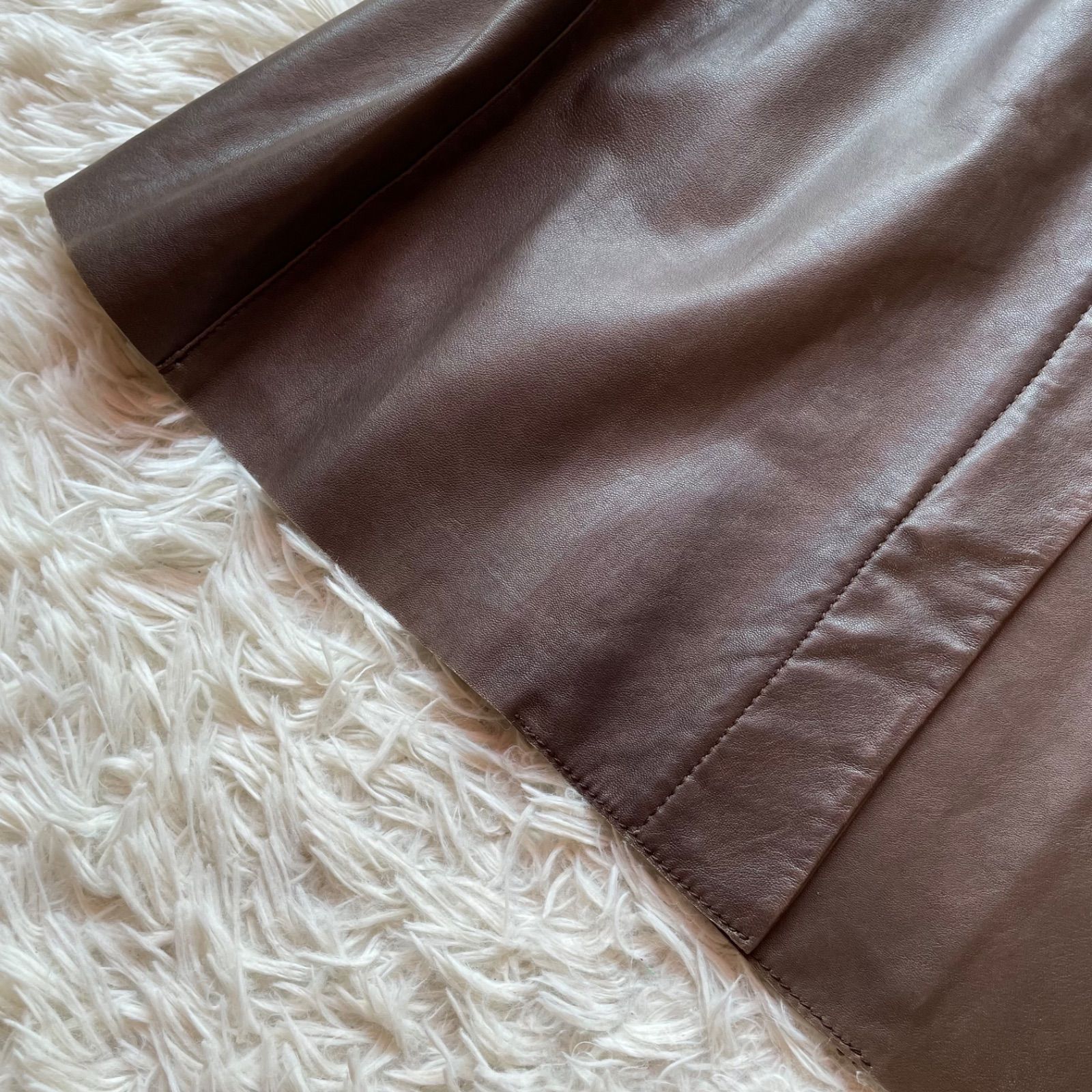 ラムレザーノー ロングジャケット