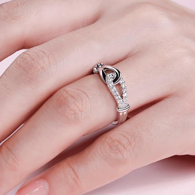 Jeulia リング レディース リボン 指輪 インフィニティ シルバー925素材 ギフト かわいい Silver 11 銀