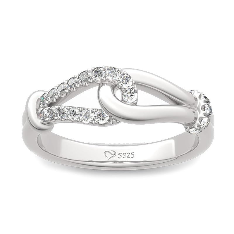 Jeulia リング レディース リボン 指輪 インフィニティ シルバー925素材 ギフト かわいい Silver 11 銀