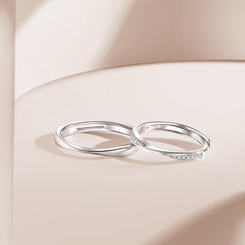 FANCIME ペアリング レディース メンズ 途切れない愛 メビウス 指輪 セット リング ジルコニア シルバー S 925 カップル 婚約 結婚 純銀製 記念日 おそろい プレゼント ギフトラッピング付き