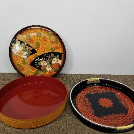 食器 和食器セット ふた付寿司桶 33㎝ / テーブル用品 お盆 丸盆 35.5