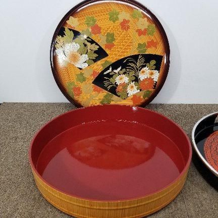 食器 和食器セット ふた付寿司桶 33㎝ / テーブル用品 お盆 丸盆 35.5