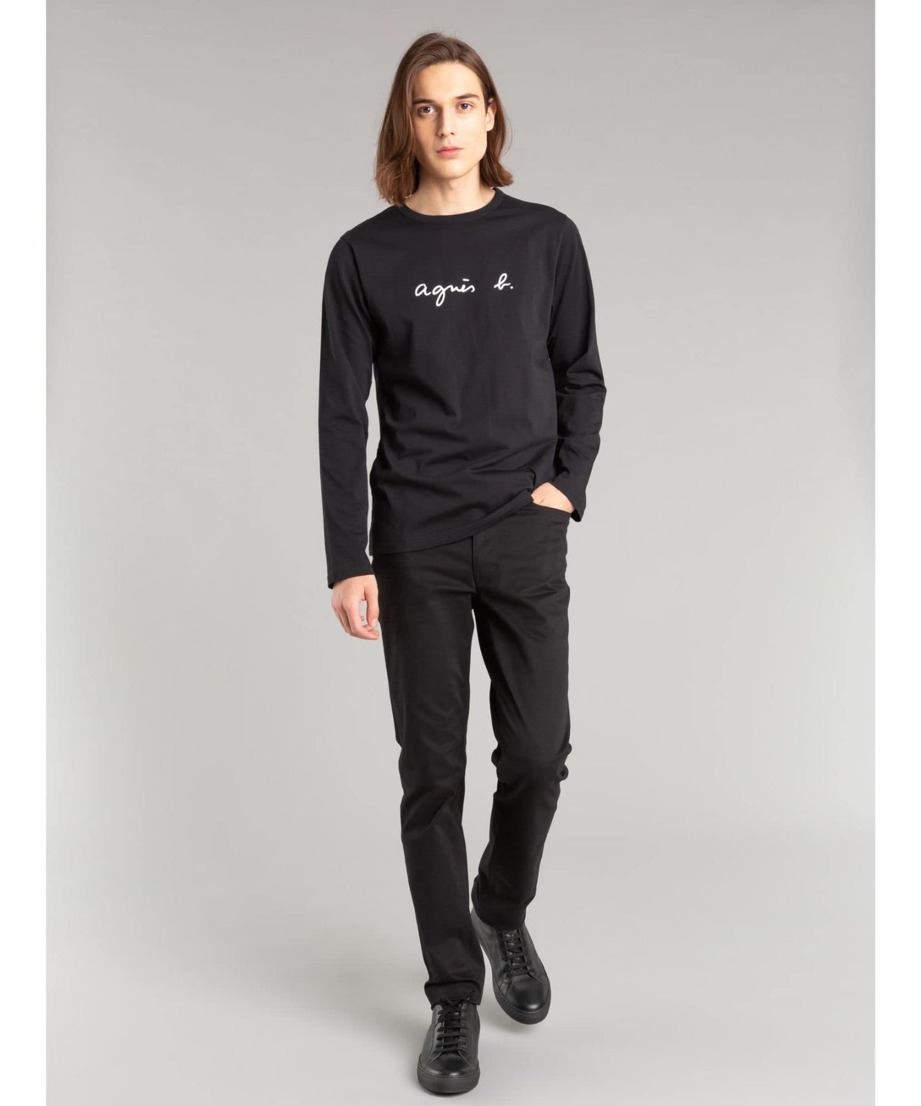  在庫 agnes b. アニエスべー ロゴ Tシャツ 長袖 S 137 TS メンズ その他 小物
