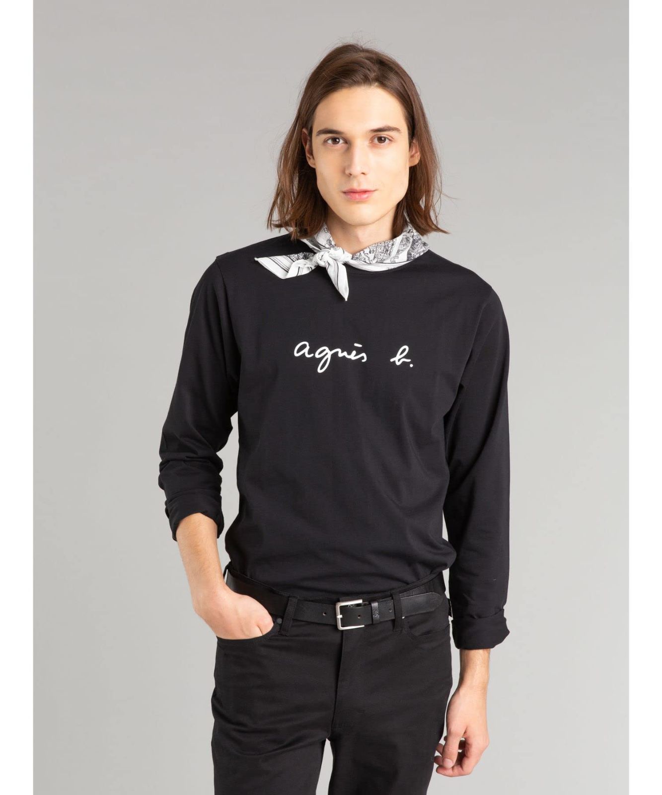 在庫 agnes b. アニエスべー ロゴ Tシャツ 長袖 S 137 TS メンズ