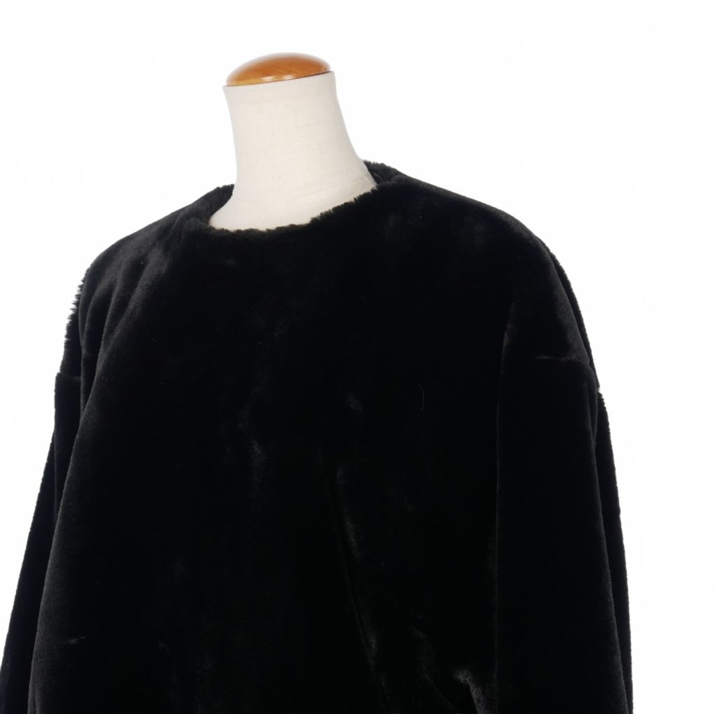 【中古】ドリスヴァンノッテン DRIES VAN NOTEN フェイクファー プルオーバージャケット トップス 36 黒 ブラック ドリスヴァンノッテン DRIES VAN NOTEN フェイクファー プルオーバー