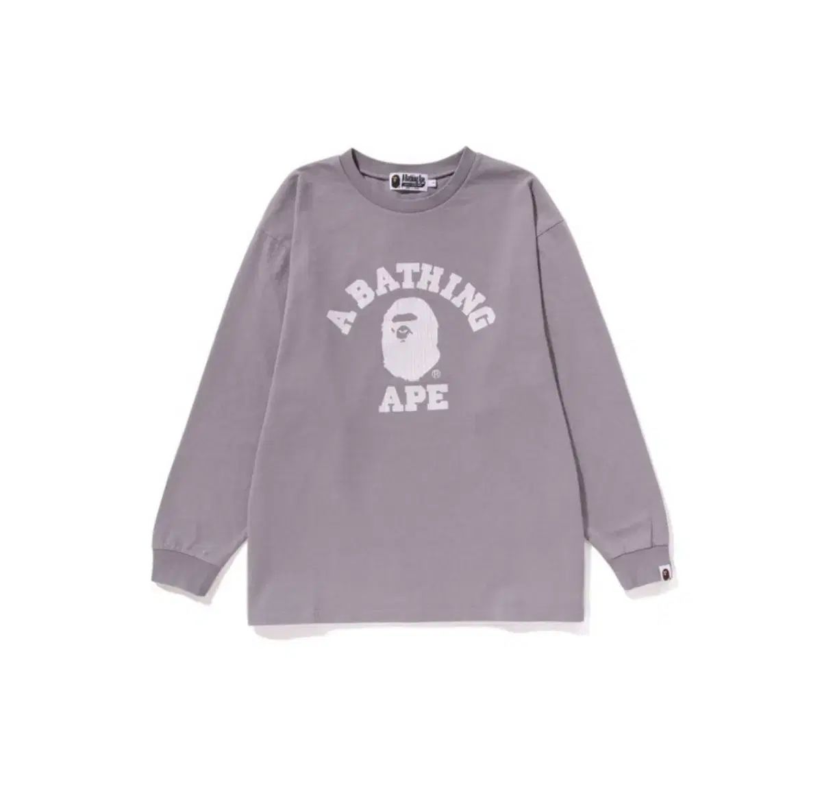 A BATHING APE アベイシングエイプ カレッジ ピグメント PIGMENT ダイ ロングスリーブ Tシャツ グレー