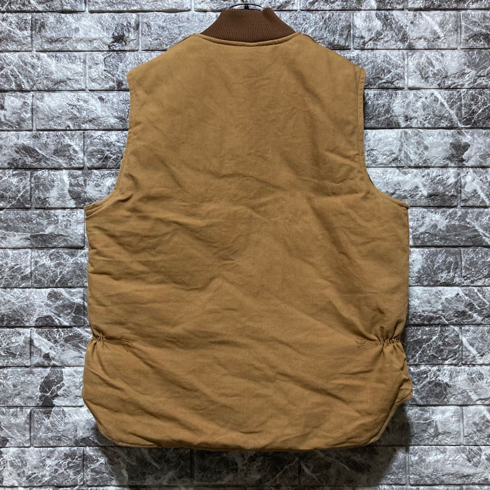 CARHARTT ダックベスト L USA製 腰ゴム カーハート DUCK VEST ブラウン