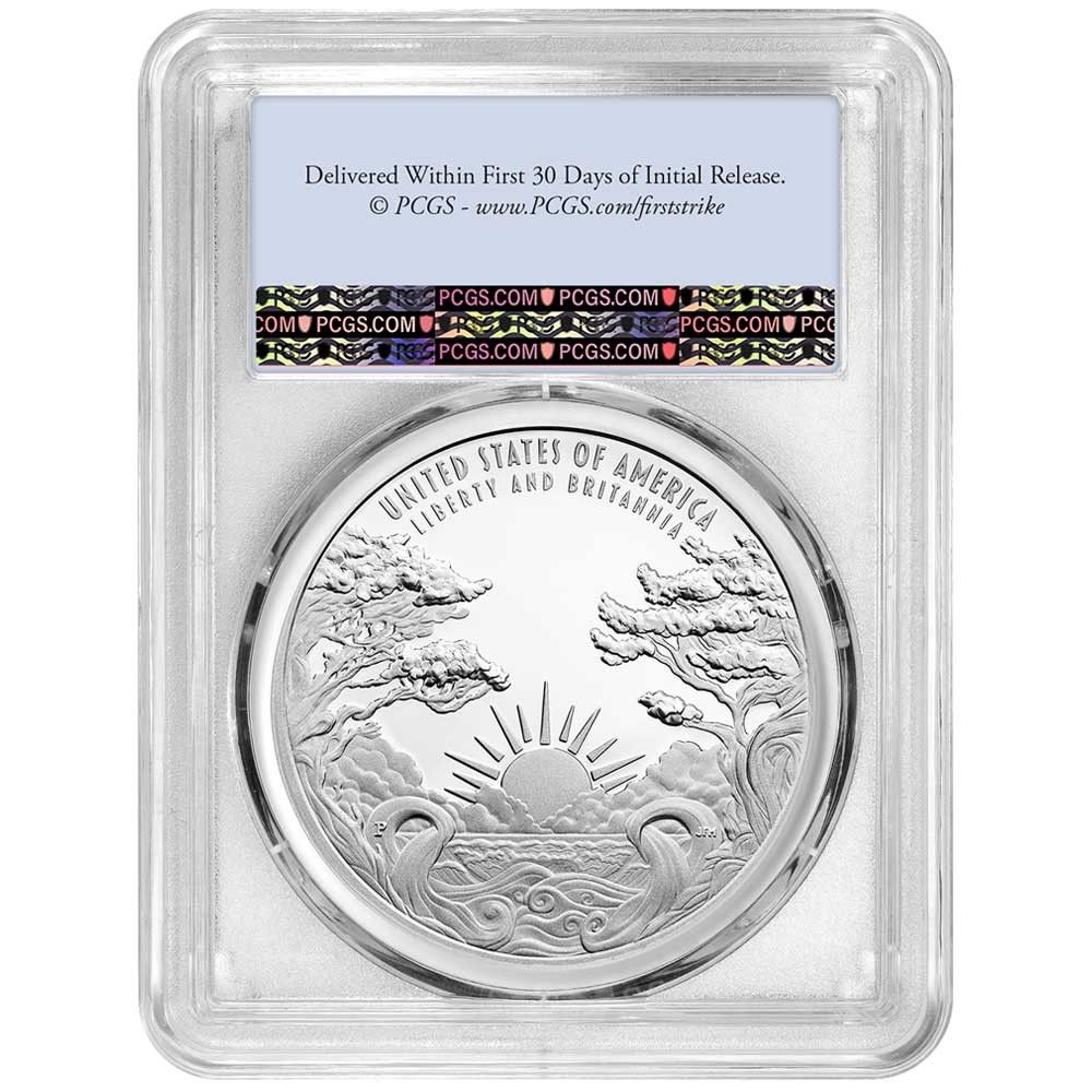 2025 P Proof Liberty Britannia Silver Medal 1 oz PCGS FS Flag