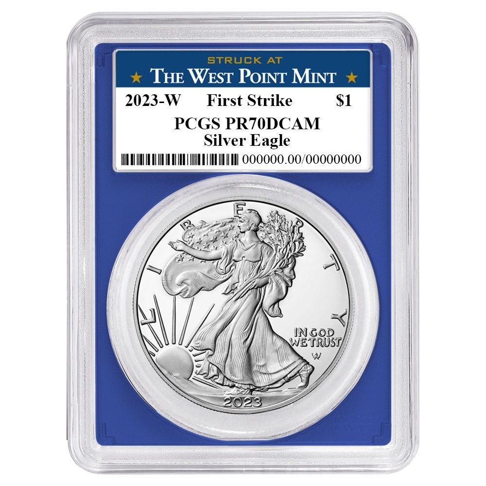 2025 W Proof 1 American Silver Eagle PCGS FS West Point Label Blue