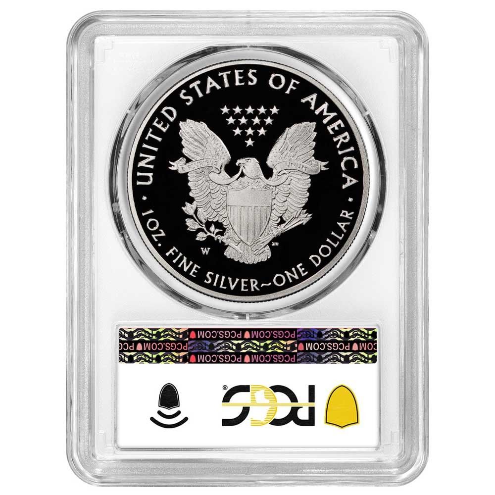 2021 W Proof 1 Type American Silver Eagle PCGS Blue Label White