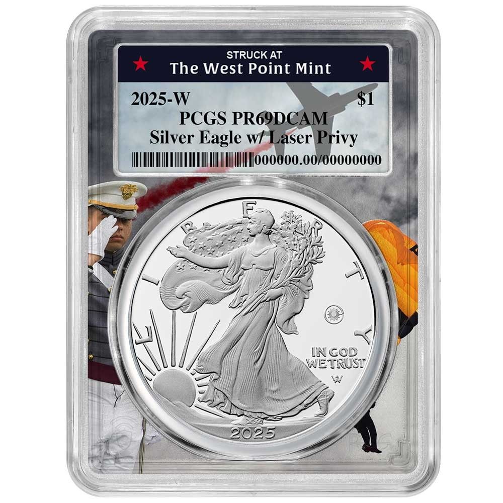 2025-W Proof 1 American Silver Eagle Laser Beam Privy PCGS West Point