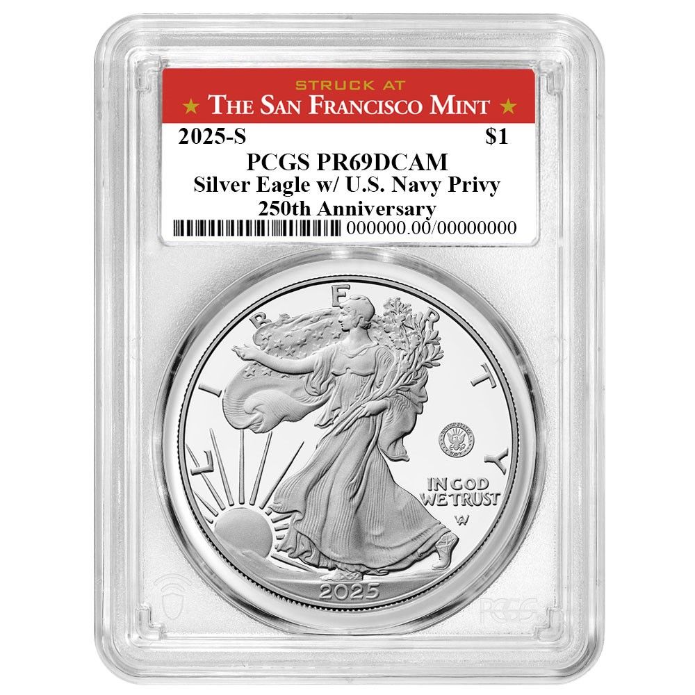 2025 S Proof 1 American Silver Eagle Navy Privy PCGS San Francisco