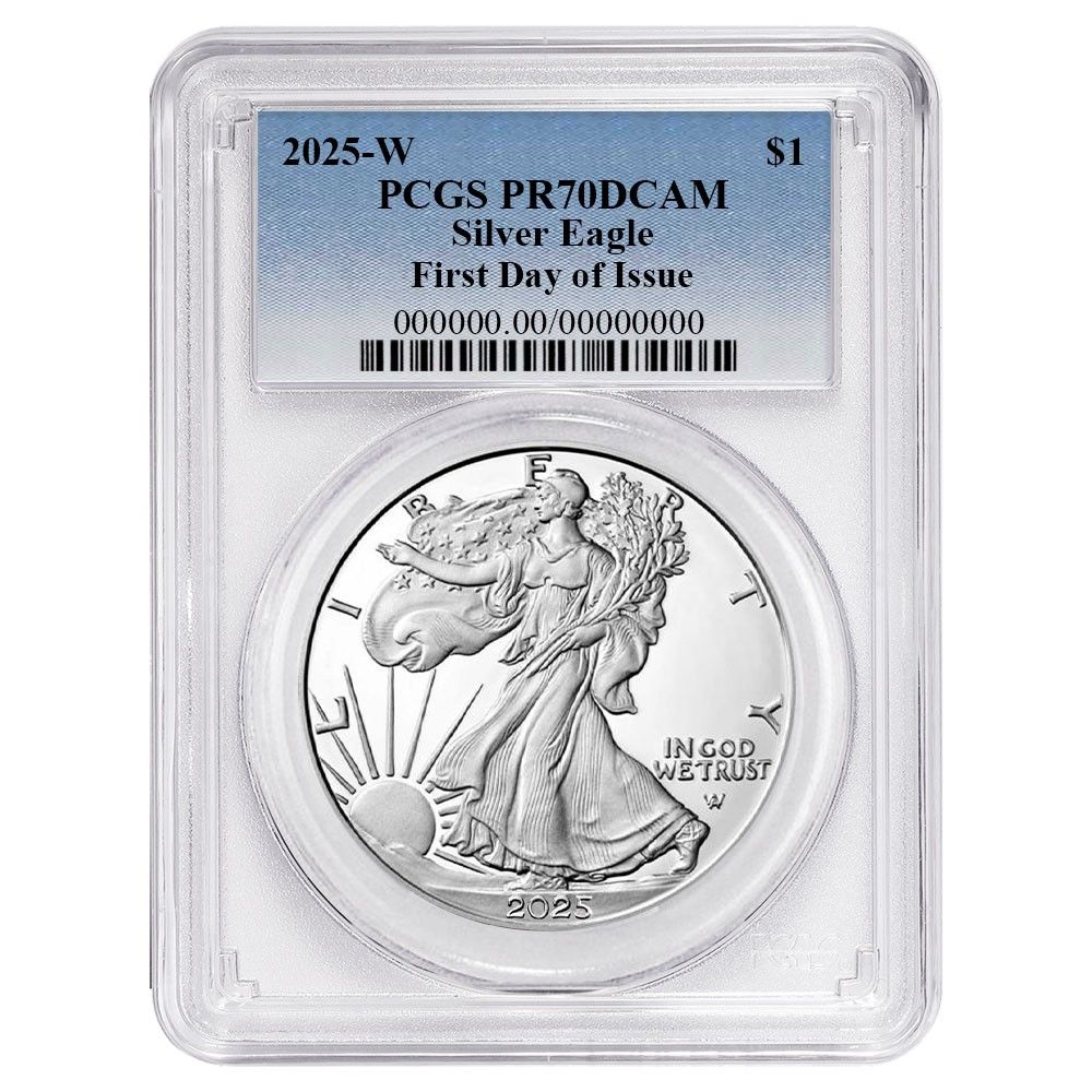 2025-W Proof 1 American Silver Eagle PCGS FDOI Blue Label