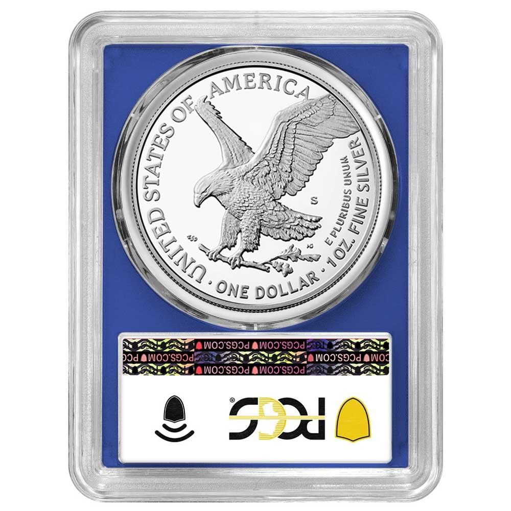 2025 S Proof 1 American Silver Eagle PCGS San Francisco Label Blue