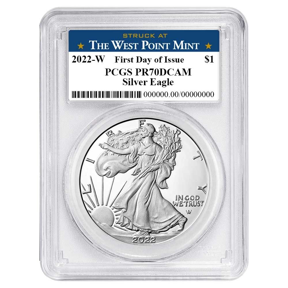 2025-W Proof 1 American Silver Eagle PCGS FDOI West Point Label