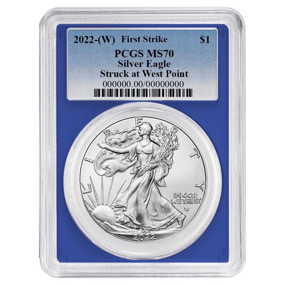 2025 W 1 American Silver Eagle PCGS MS 70 FS Blue Label Frame