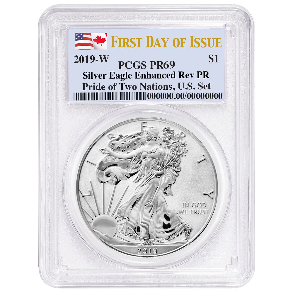 2019 Pride of Two Nations 2 pc Set U S PCGS PR 69 FDOI Dual Flag Label