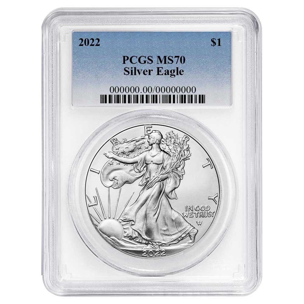 2025 1 American Silver Eagle PCGS MS 70 Blue Label White Frame