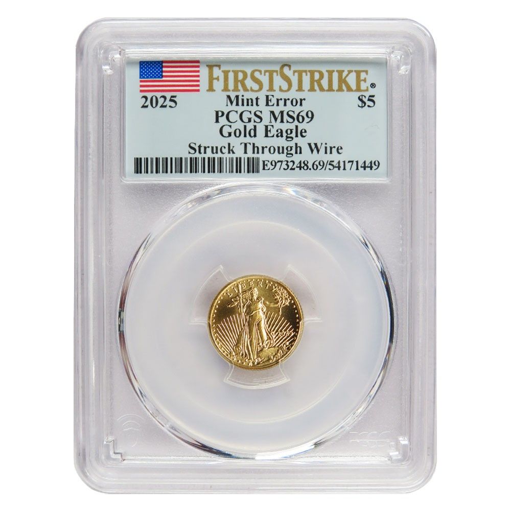 2025 5 American G Eagle 1 10 oz PCGS MS 69 Mint Error FS Flag Label