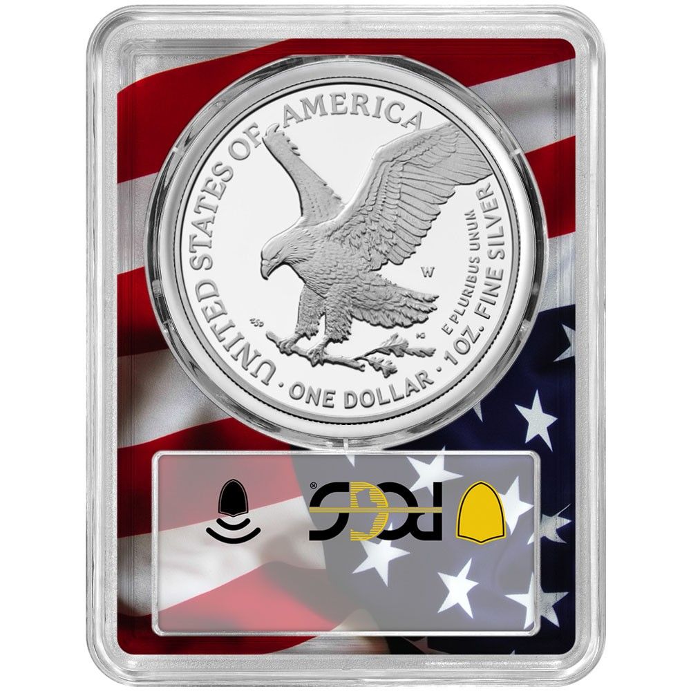 2025 W Proof 1 American Silver Eagle Army Privy PCGS Flag Frame 250 th