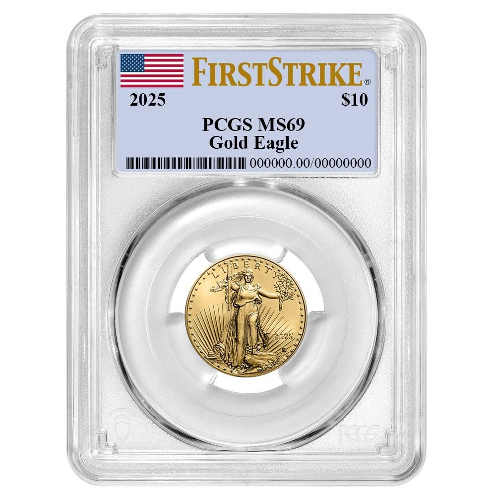 2025 10 American G Eagle 1 4 oz PCGS MS 69 FS Flag Label