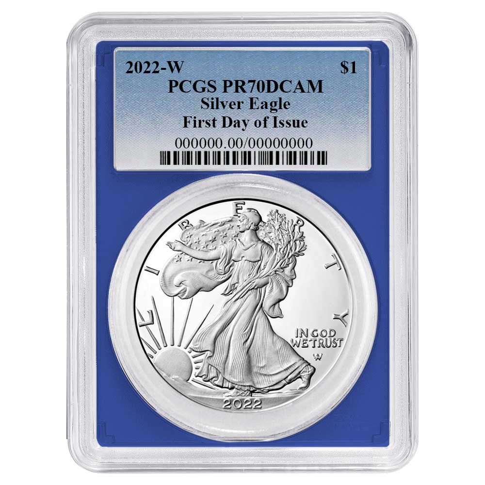 2025-W Proof 1 American Silver Eagle PCGS FDOI Blue Label Frame