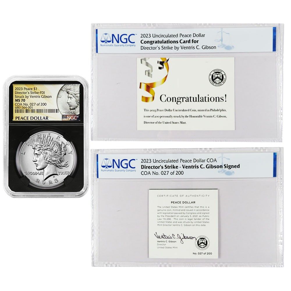 2023年 1ドル ピース シルバー ダラー ディレクターズ ストライキ COA
