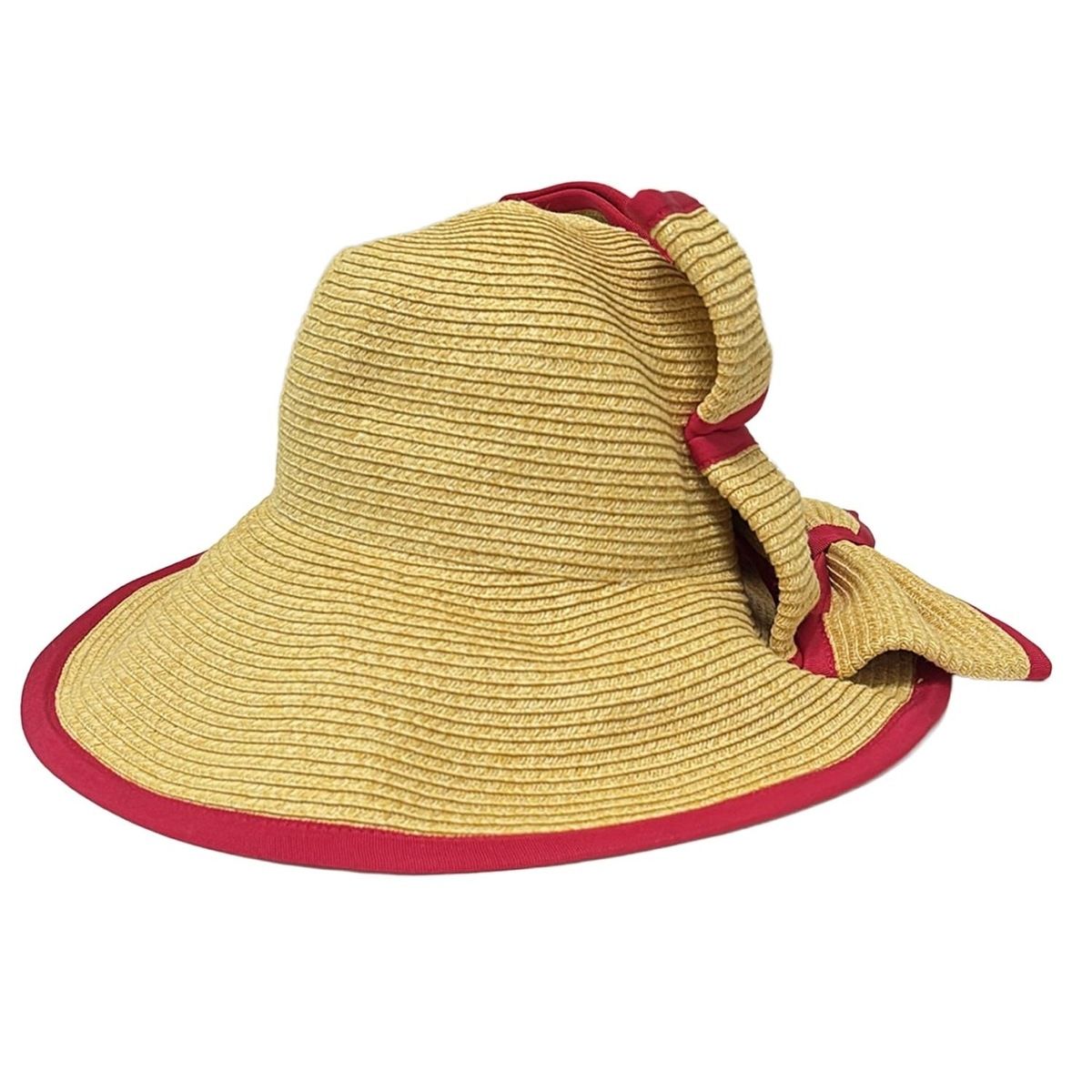  PAMEO POSE パメオポーズ ハット F - ベージュ×レッド ストローハット リボン その他 ハット