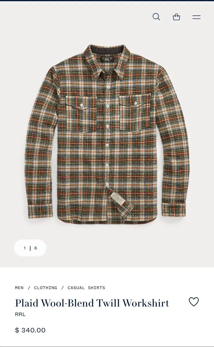 RRL ダブルアールエル 25 FW プレイド ウール ブレンド ツイル シャツ