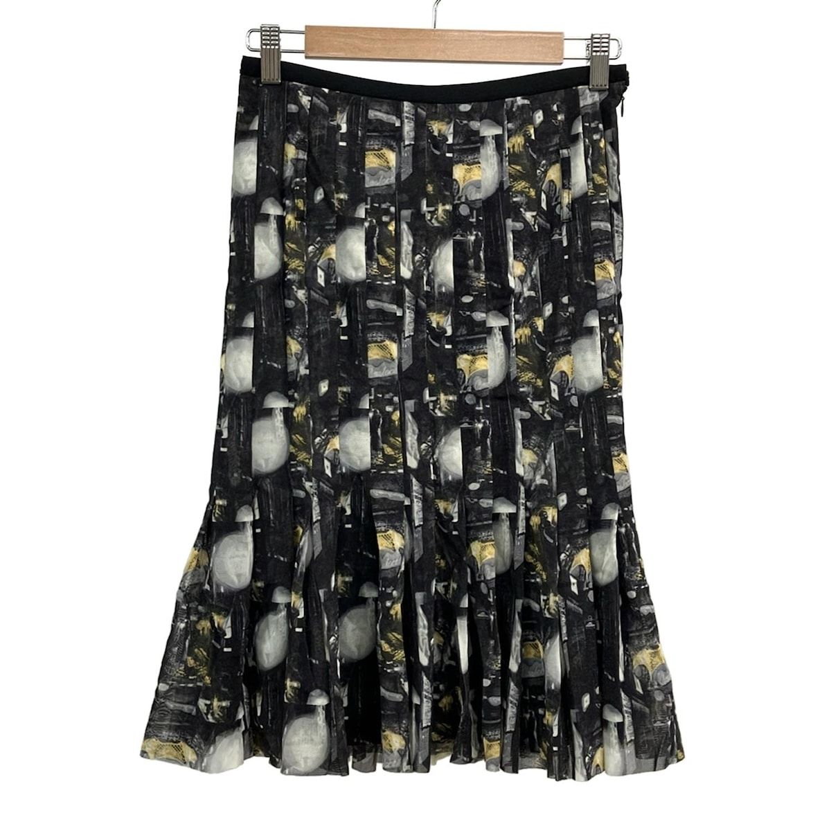 JeanPaul ゴルチエ スカート サイズ40 M レディース 黒 白 マルチ ひざ丈