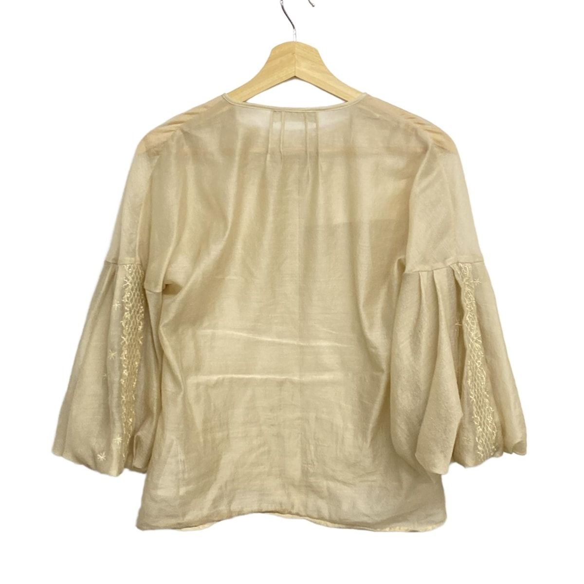 CELFORD セルフォード 七分袖シャツブラウス サイズF レディース - ベージュ×ゴールド シースルー