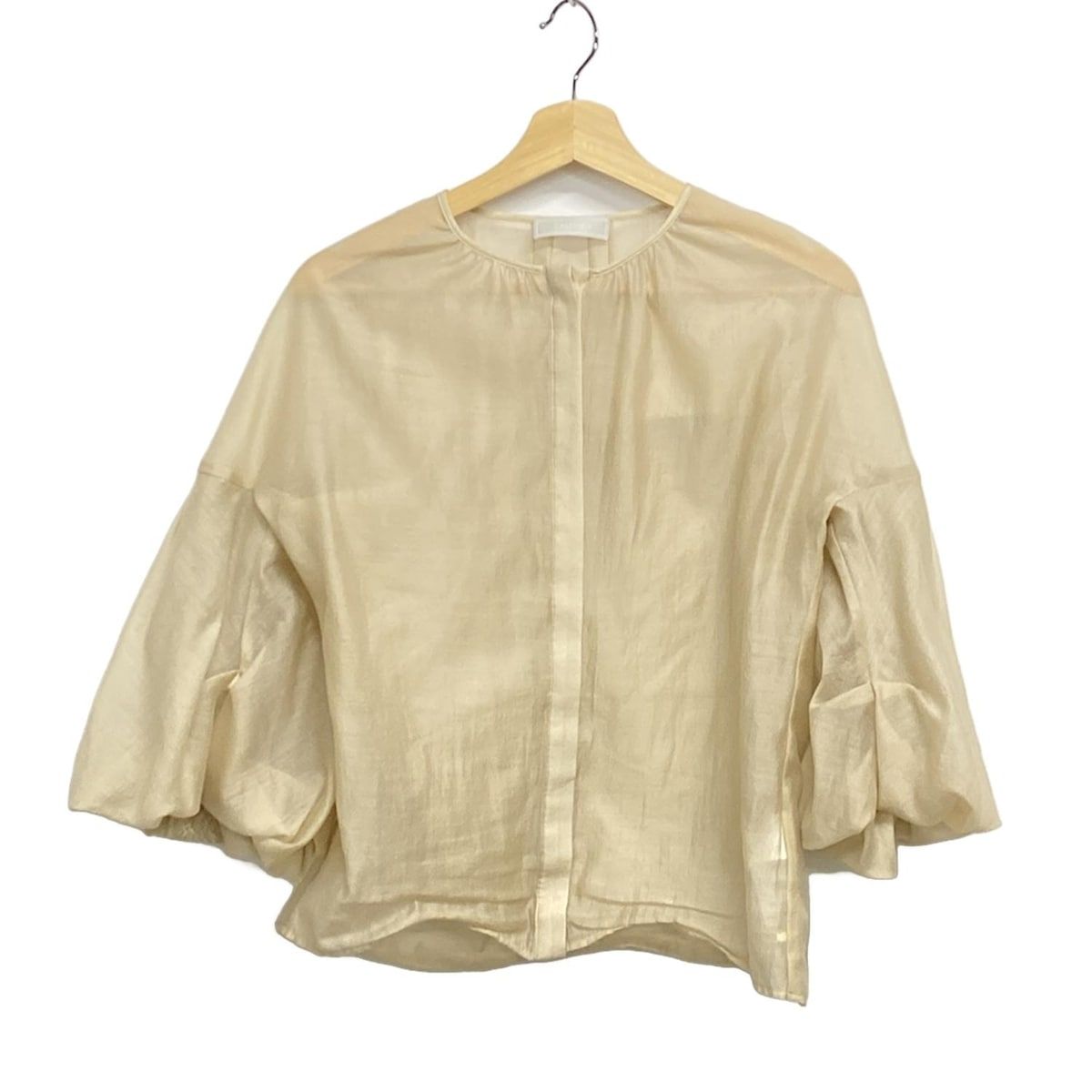 CELFORD セルフォード 七分袖シャツブラウス サイズF レディース - ベージュ×ゴールド シースルー