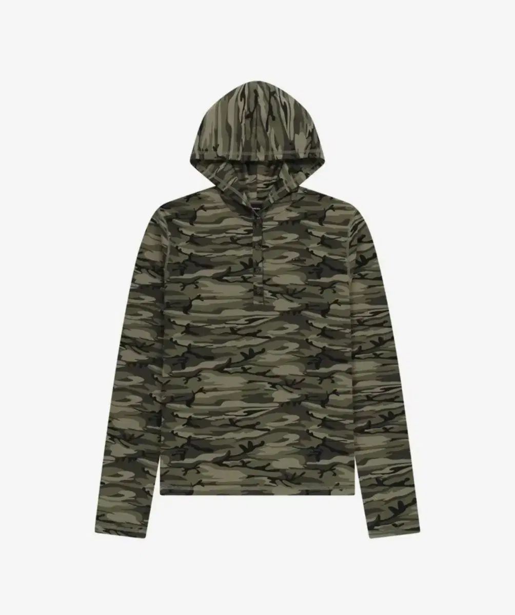 アカーム Military Button Hoodie カーキ