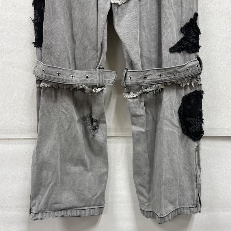  古着 Gamuchu ガムチュ 破壊骨りあ 半壊卍壊 フ デニム ジッパークラッシュ 地雷系 Y 2 K レディース ISItems デニム ジーンズ パンツ