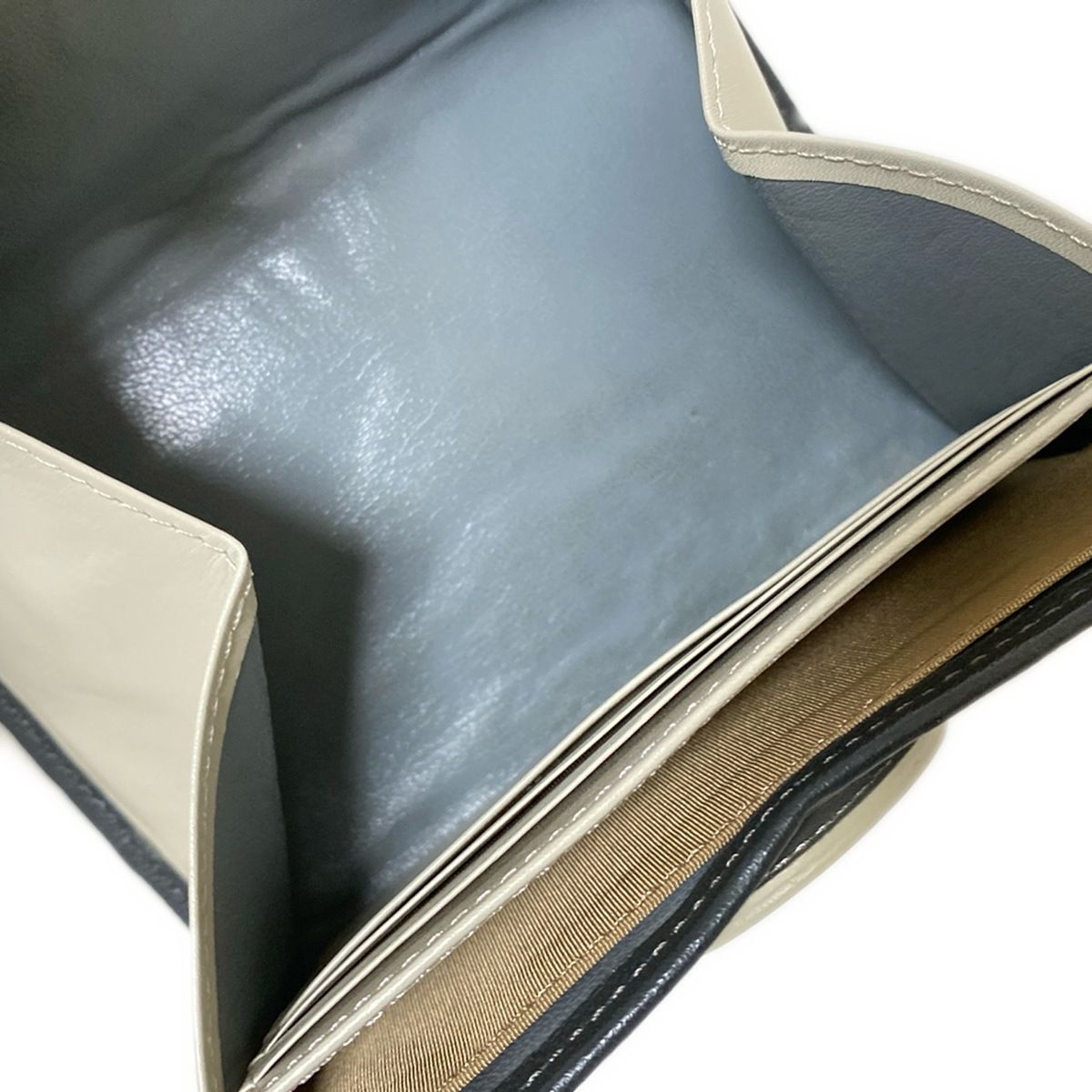  HIROKO HAYASHI ヒロコハヤシ コインケース - ダークグレー×ライトグレー パンチング レザー その他 折り財布