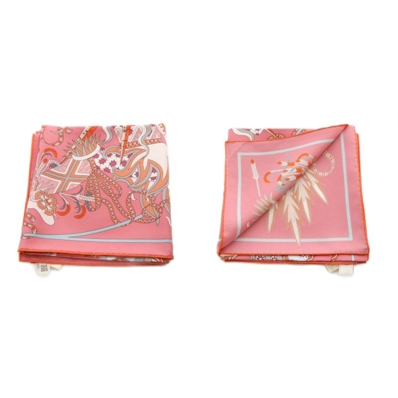  エルメス HERMES スカーフ カレ90 ROBE LEGERE ローブ レジェール シルク ピンク YO 15 OH バンダナ スカーフ 小物
