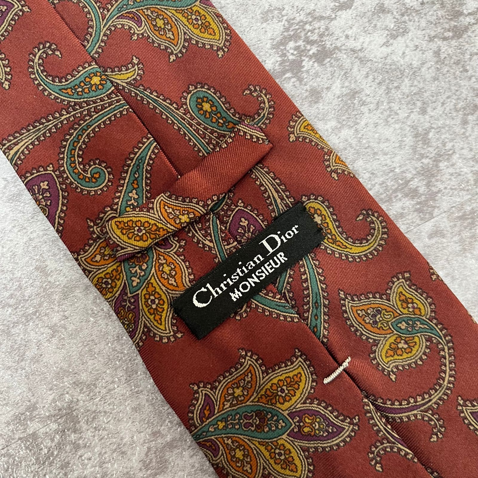 Christian Dior】ペイズリー柄ネクタイ レッド - メルカリ