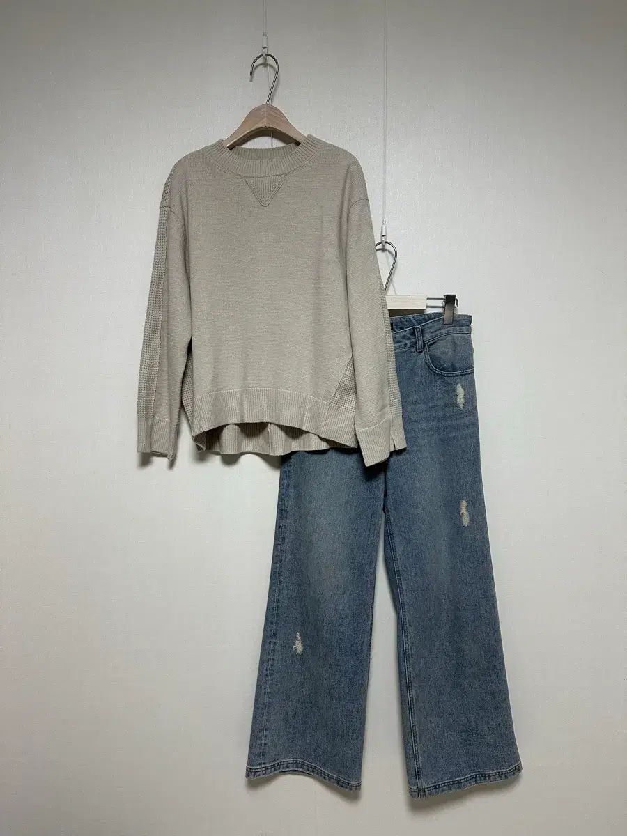 SJSJ テクスチャーブロック カシミア ブレンド セーター