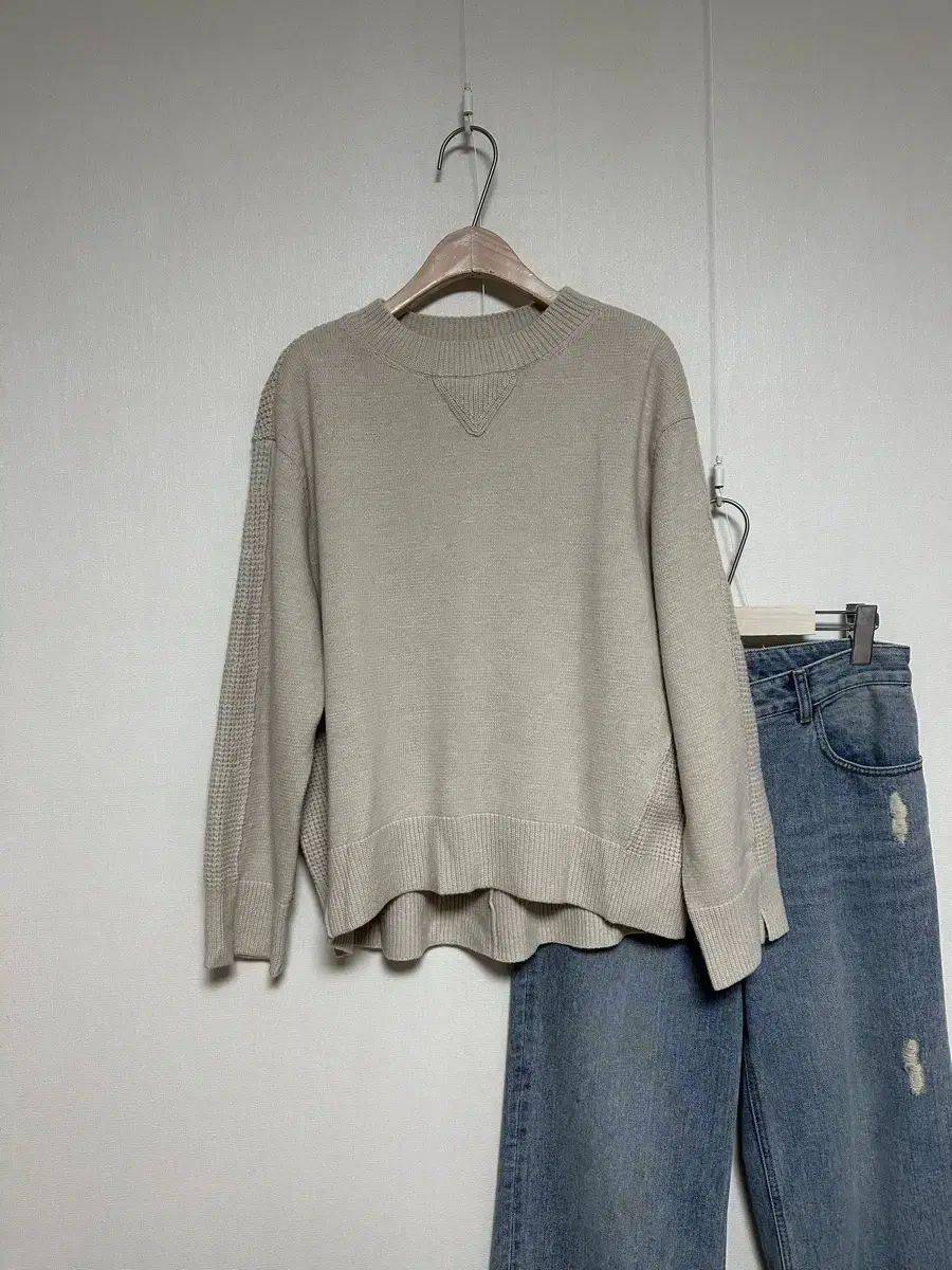 SJSJ テクスチャーブロック カシミア ブレンド セーター