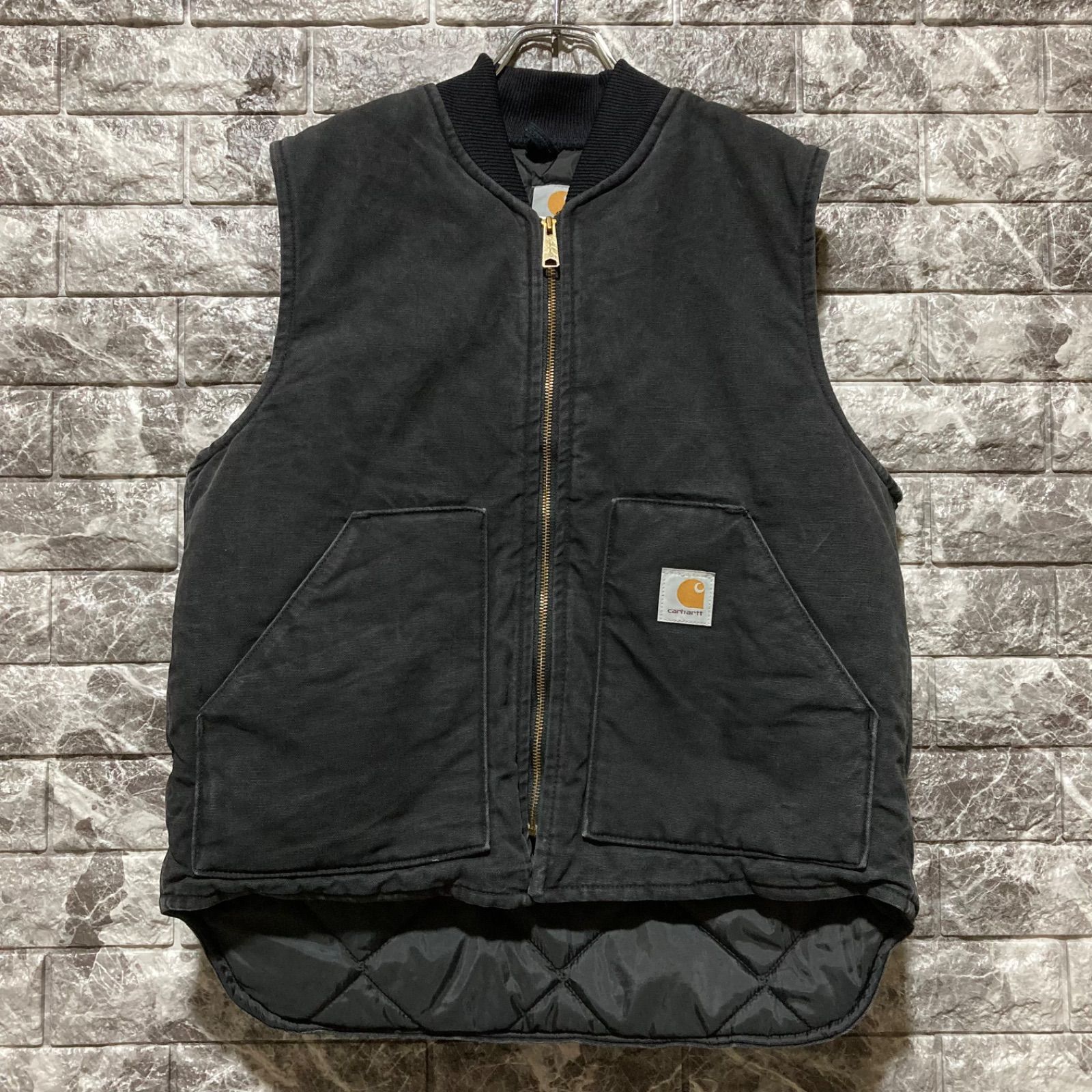 CARHARTT ダックベスト L USA製 腰ゴム カーハート DUCK VEST BLK