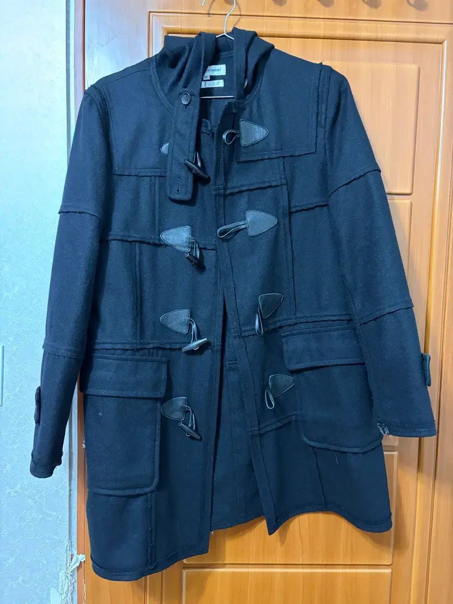 コムデギャルソンシャツ　パッチワークダッフルコート S ネイビー コムデギャルソンシャツリバーシブルダッフルコートM