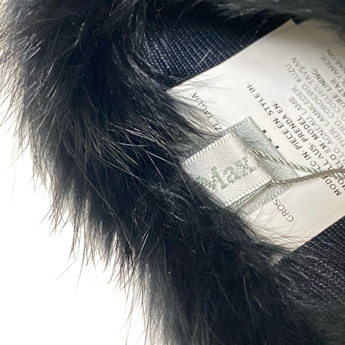  Max Mara マックスマーラ 手袋 レディース - 黒 レザー ラビット 手袋 アームカバー 小物