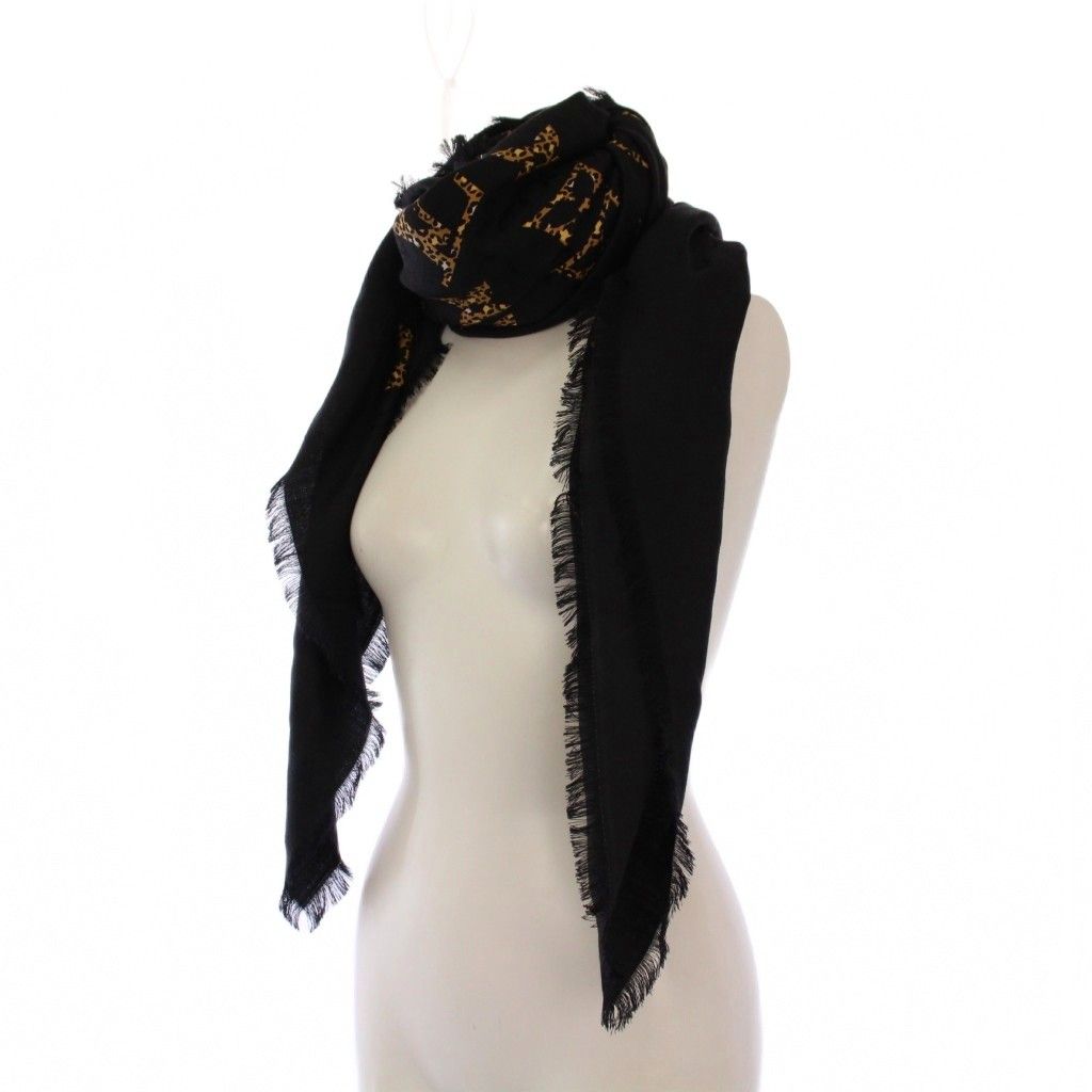 ルイヴィトン LOUIS VUITTON 2019-20年AW ショール ジャアイアント モノグラム ジャングル ストール ノワール M 75882 KH OH