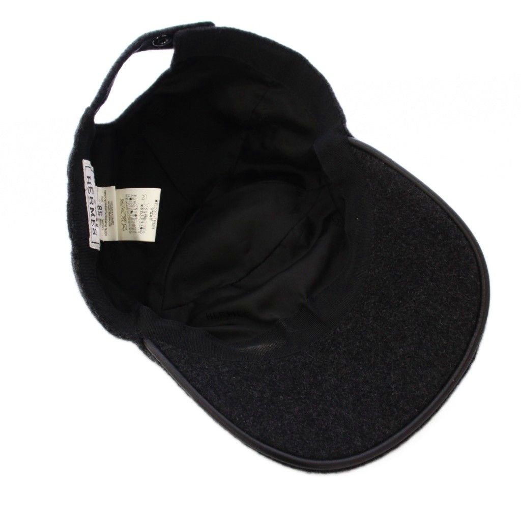 エルメス HERMES カシミヤ Hロゴ セリエボタン キャスケット キャップ